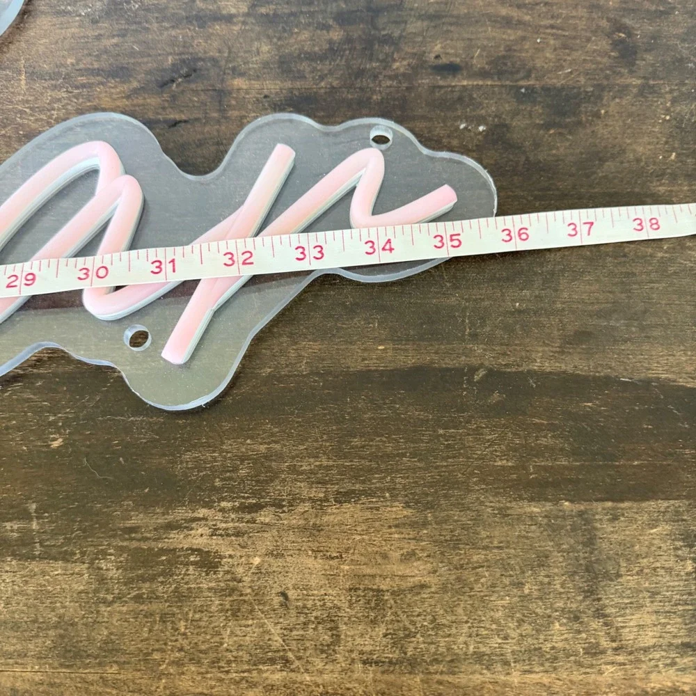 Custom Pink LED Neon Script Sign Jean Bar Acrylic Wall Light 36